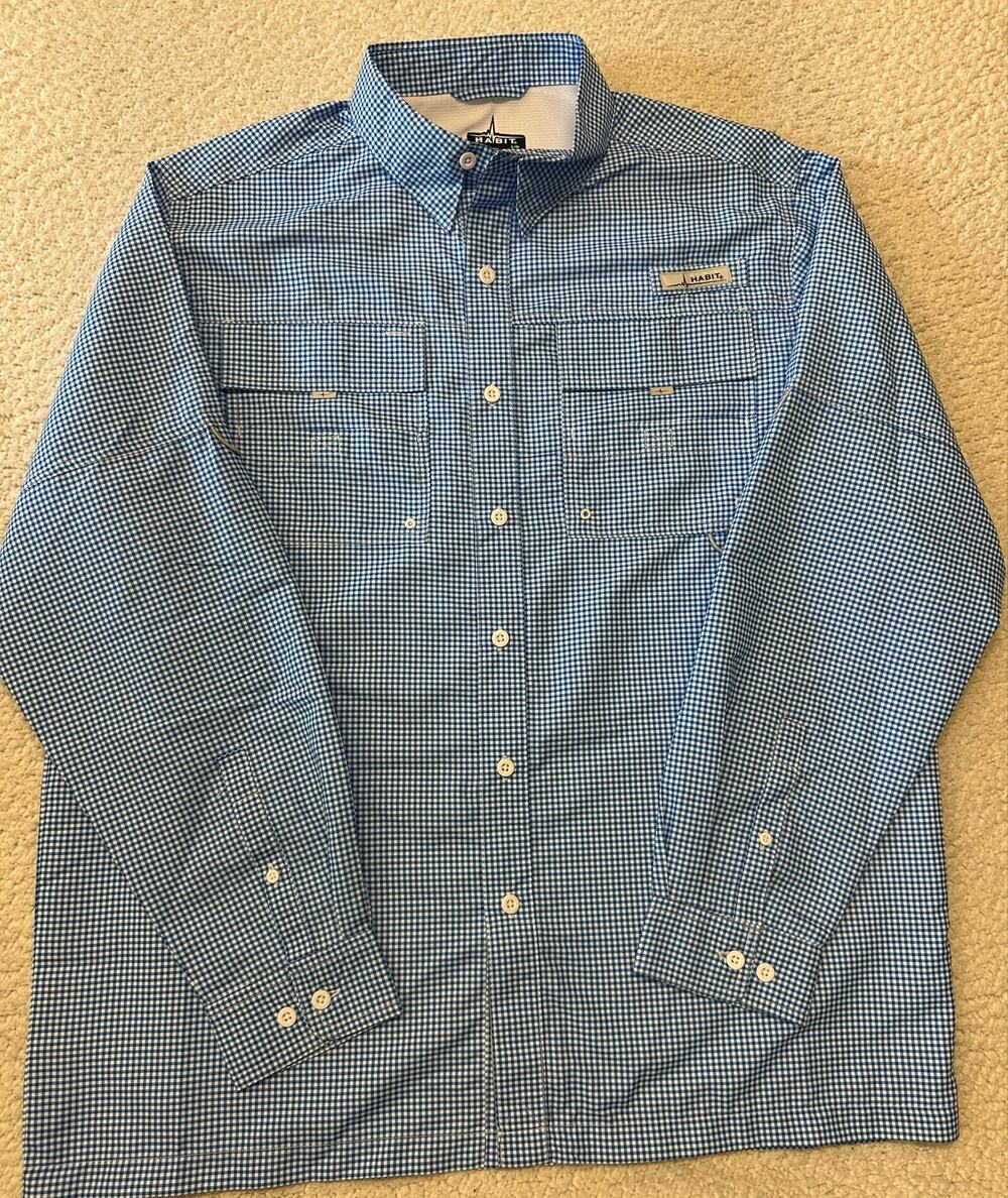 Habit Mens Long Sleeve Button Down Shirt Large